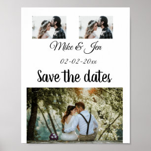 Simple minimal photo collage save the date invitat poster