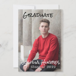 Simple Minimal Photo  Graduation Invitation