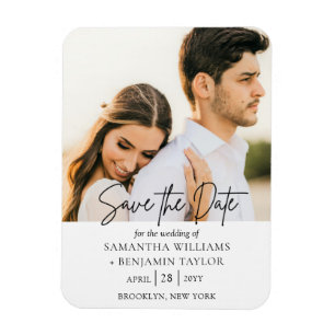 Simple Minimal Photo Save the Date Magnets