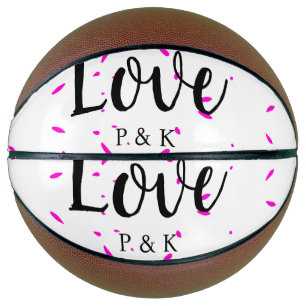 Simple minimal pink abstract love background name basketball