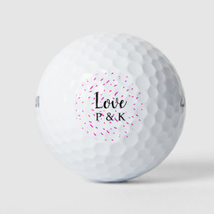Simple minimal pink abstract love background name golf balls