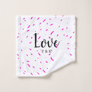 Simple minimal pink abstract love background name wash cloth