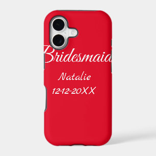 Simple minimal pink bridesmaid add name year text