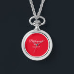 Simple minimal pink bridesmaid add name year text  watch<br><div class="desc">Design</div>