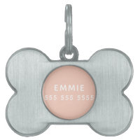 Simple minimal pink custom personalized dog bone