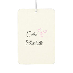 simple minimal pink heart glitter sparkle add name air freshener