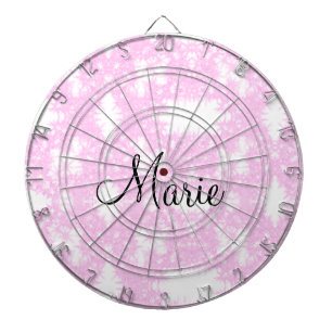 simple minimal pink sparkle glitter add your name dartboard