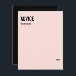 Simple Minimal Pink Typography Wedding Advice Card<br><div class="desc">Personalize the custom text above. You can find additional coordinating items in our "Simple & Minimal Typography Wedding Suite" collection. ***PLEASE NOTE: ALL OF THE WORDING AND TEXT AND BACKGROUND COLOR IS EDITABLE. You can change all of the words and you can also change the text colour as well. For...</div>