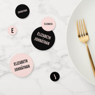 Simple & Minimal Pink Typography Wedding Confetti