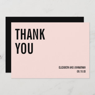 Simple & Minimal Pink Typography Wedding Thank You