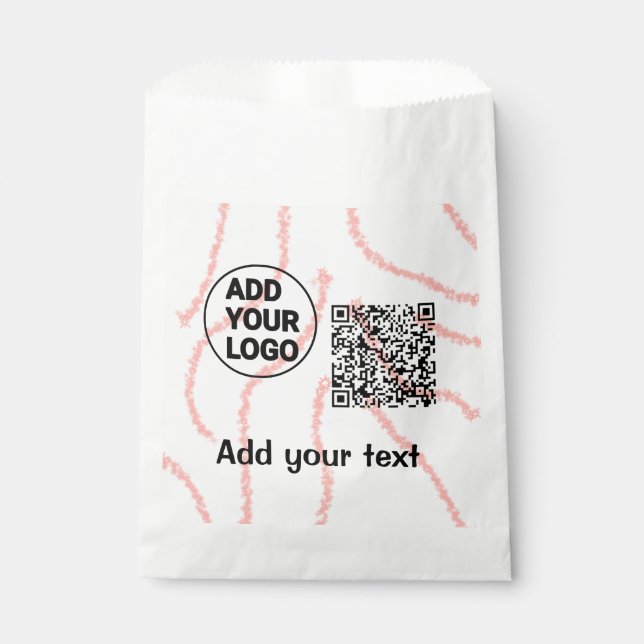 Simple minimal q r code add logo scan code name  t favour bag (Front)