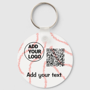Simple minimal q r code add logo scan code name t keychain