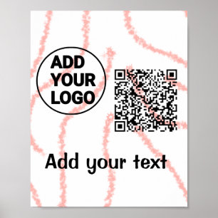 Simple minimal q r code add logo scan code name  t poster