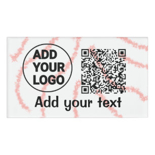 Simple minimal q r code add logo scan code name t tag