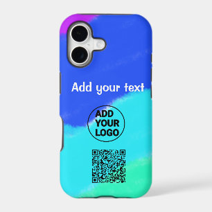 Simple minimal q r code add logo scan code name te