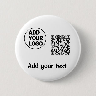 Simple minimal q r code add logo scan code name te 2 inch round button