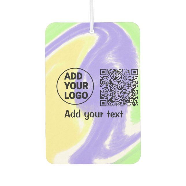 Simple minimal q r code add logo scan code name te air freshener (Front)