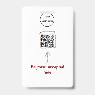Simple minimal q r code add logo scan code name te badge