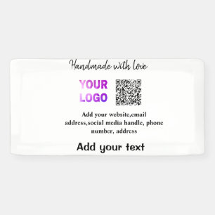 Simple minimal q r code add logo scan code name te banner
