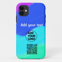 Simple minimal q r code add logo scan code name te