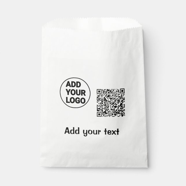 Simple minimal q r code add logo scan code name te favour bag (Front)
