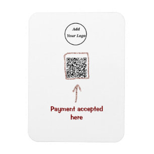Simple minimal q r code add logo scan code name te magnet