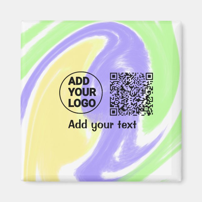 Simple minimal q r code add logo scan code name te magnet (Front)