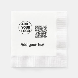 Simple minimal q r code add logo scan code name te napkin