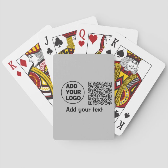 Simple minimal q r code add logo scan code name te playing cards (Back)