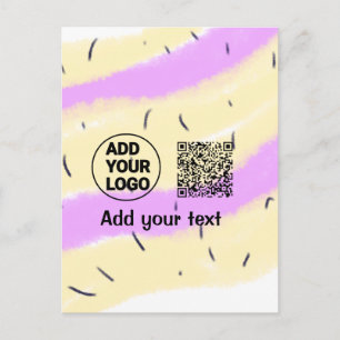 Simple minimal q r code add logo scan code name te postcard