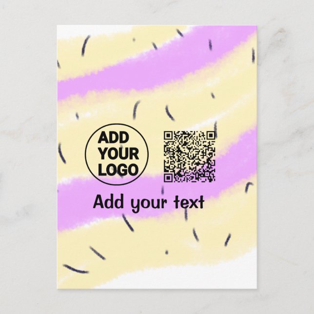 Simple minimal q r code add logo scan code name te postcard (Front)