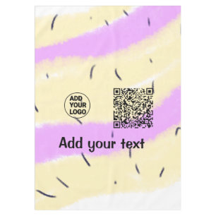 Simple minimal q r code add logo scan code name te tablecloth