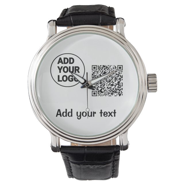 Simple minimal q r code add logo scan code name te watch (Front)