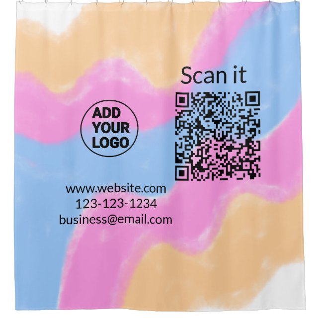 Simple minimal q r code add logo scan code name we (Front)