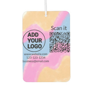 Simple minimal q r code add logo scan code name we air freshener