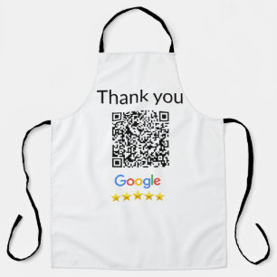 Simple minimal q r code add logo scan code name we apron