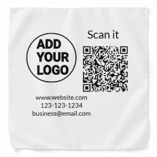 Simple minimal q r code add logo scan code name we bandana