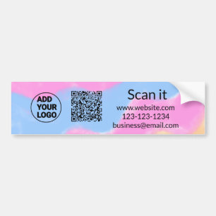 Simple minimal q r code add logo scan code name we bumper sticker