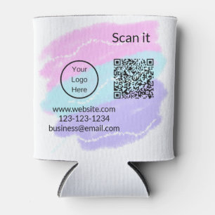 Simple minimal q r code add logo scan code name we can cooler
