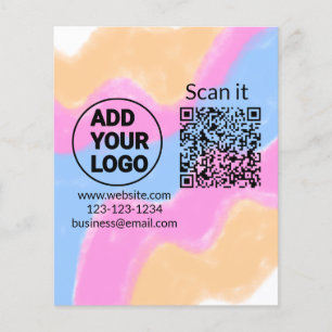 Simple minimal q r code add logo scan code name we flyer