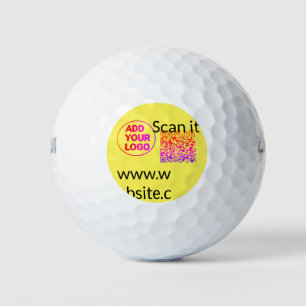 Simple minimal q r code add logo scan code name we golf balls