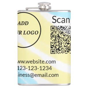 Simple minimal q r code add logo scan code name we hip flask