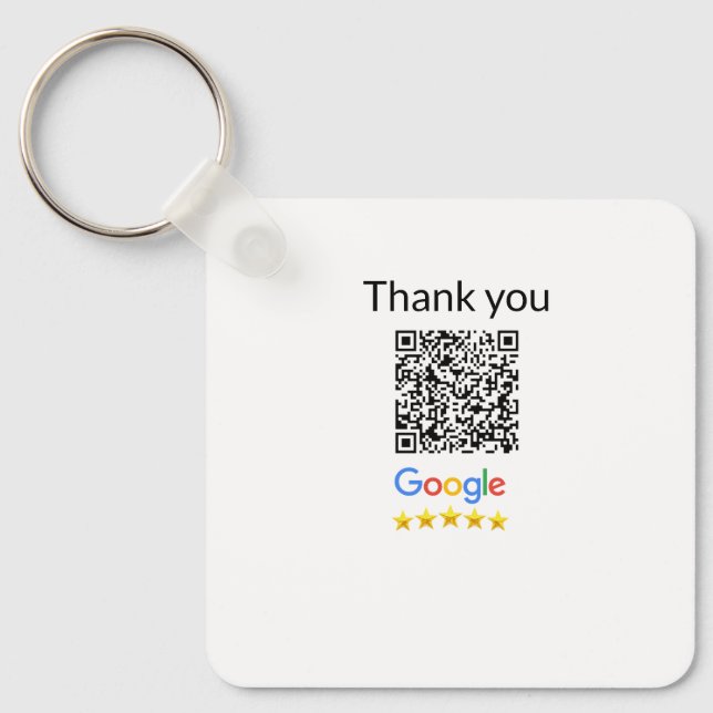 Simple minimal q r code add logo scan code name we keychain (Front)