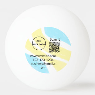 Simple minimal q r code add logo scan code name we ping pong ball