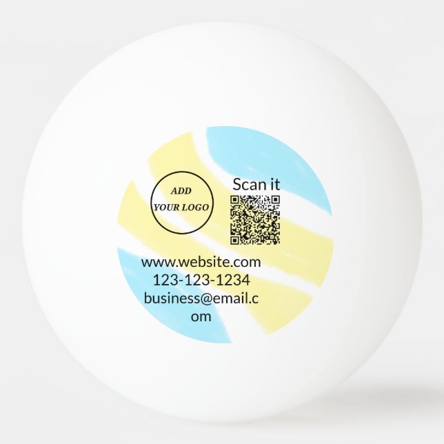 Simple minimal q r code add logo scan code name we ping pong ball (Front)
