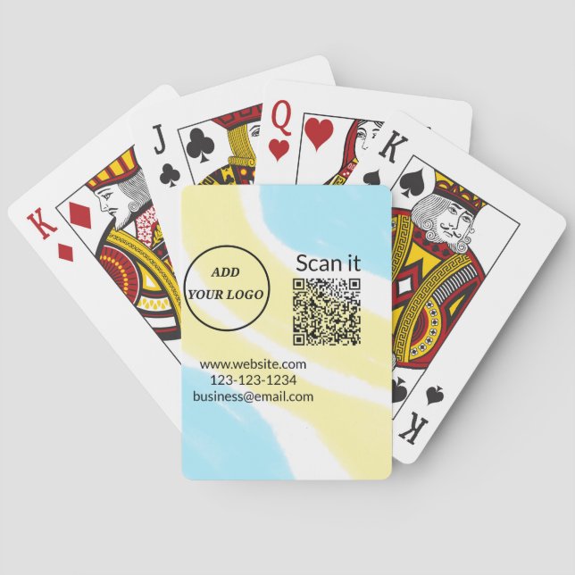 Simple minimal q r code add logo scan code name we playing cards (Back)