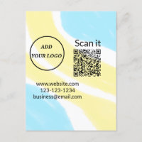 Simple minimal q r code add logo scan code name we