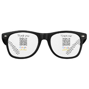 Simple minimal q r code add logo scan code name we retro sunglasses