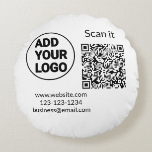 Simple minimal q r code add logo scan code name we round pillow