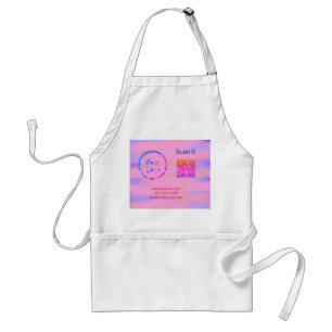 Simple minimal q r code add logo scan code name we standard apron